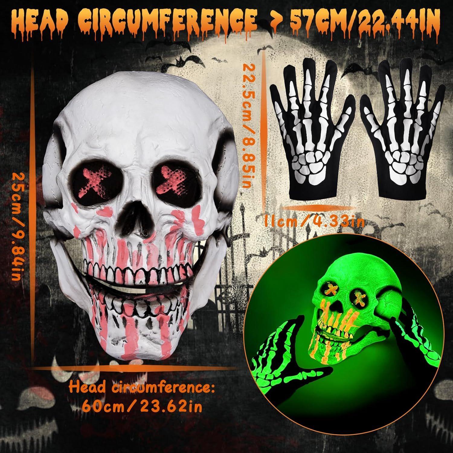 Masque D'halloween, 3d Masque De Crne Fluorescent, Masque T... - 2