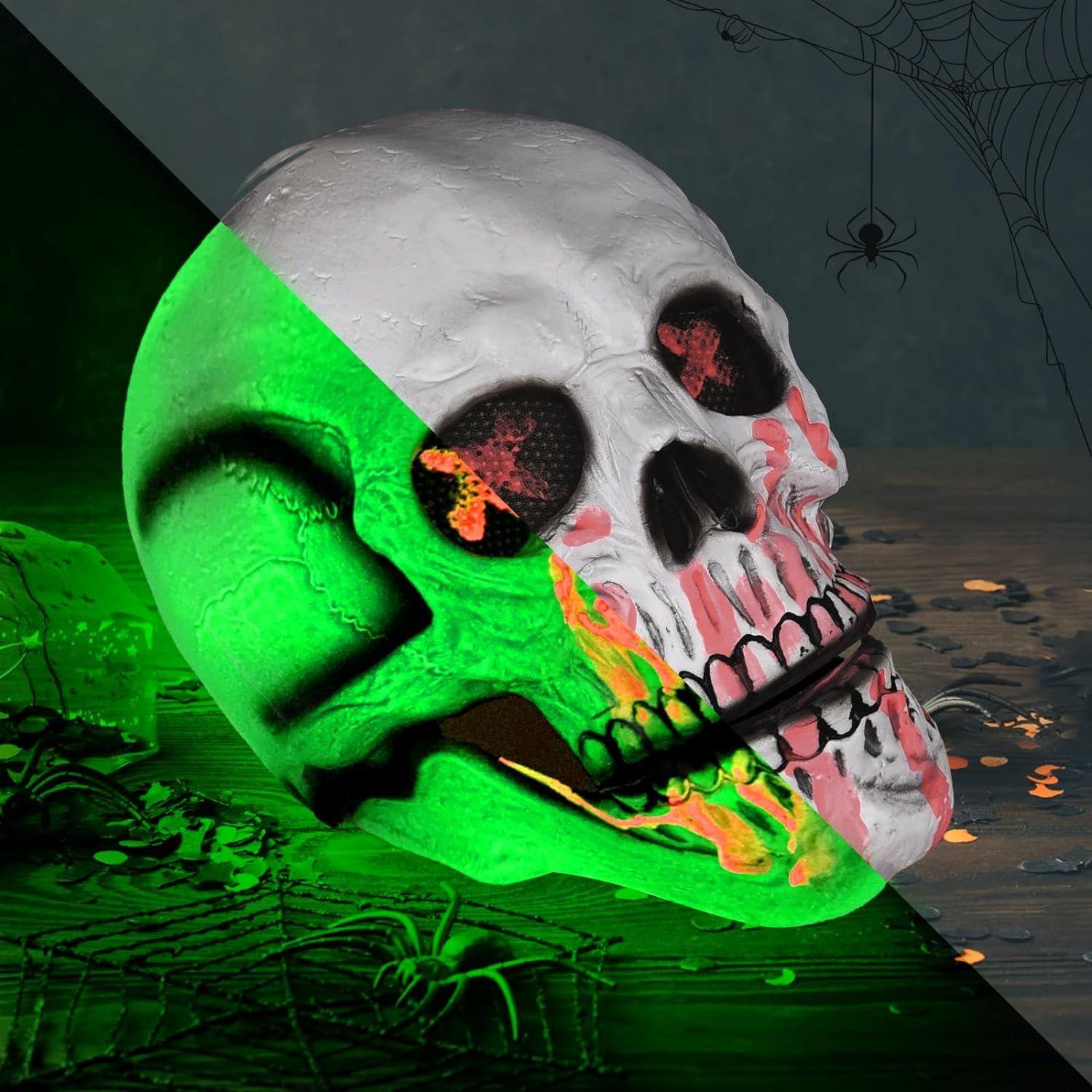 Masque D'halloween, 3d Masque De Crne Fluorescent, Masque T... - 4