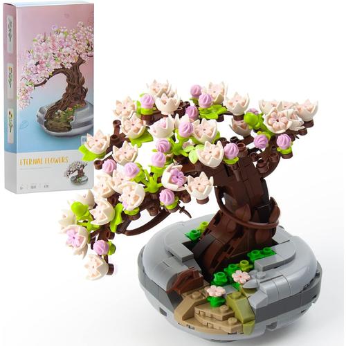 Ensemble De Blocs De Construction Mini Sakura Bonsai Tree, Collection Botanique De Fleurs De Cerisier Pour Adultes Adolescents, Décoration D'intérieur, Non Compatible Avec Lgo (426 Pièces)