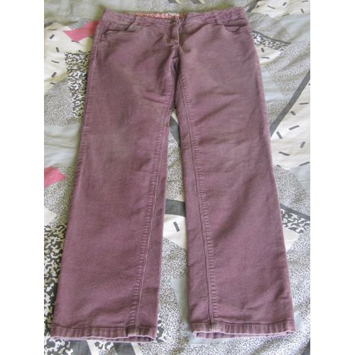 Pantalon En Velours Violet - Vertbaudet