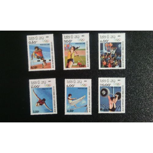 Timbre Laos Yt 448 À 453 Séries: Jeux Olympiques - Los Angeles 1983