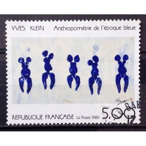 Yves Klein - Anthropométrie Epoque Bleue 5,00 (Très Joli N° 2561) Obl - France Année 1989 - N22208