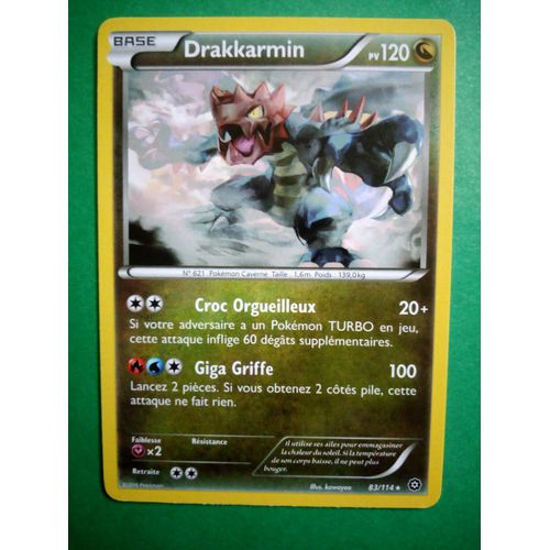 Drakkarmin 83/114 - Carte Pokémon Offensive Vapeur