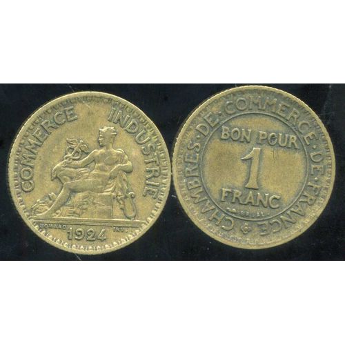 1 Franc 1924 Chambre De Commerce Atelier De Gravure D'après Domard Cupro-Alu