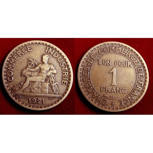1 Franc 1921 Chambre De Commerce Atelier De Gravure D'après Domard Cupro-Alu