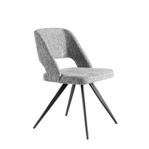 Chaise En Tissu Et Pieds En Acier Noir