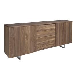 Buffet En Bois De Noyer Et Acier Chromé