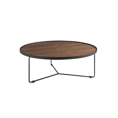 Table Basse Ronde Et Acier Noir