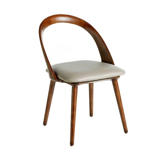 Chaise En Similicuir Noyer Et Vison