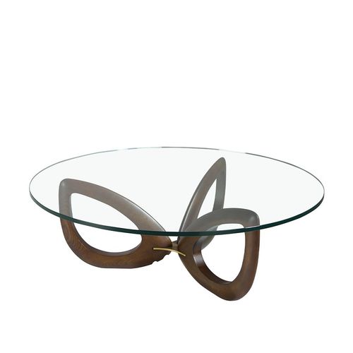Table Basse En Bois De Noyer Et Verre