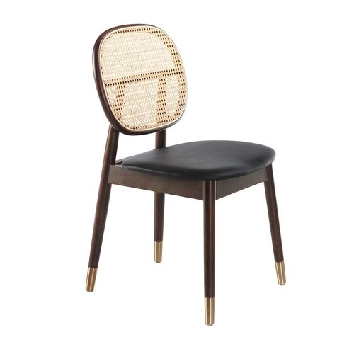 Chaise En Rotin Et Pieds En Bois