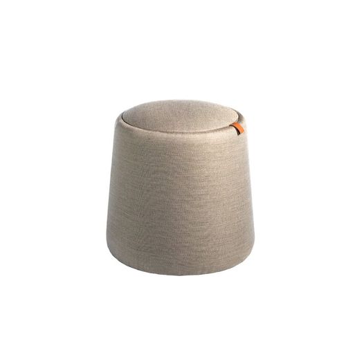 Pouf En Tissu Gris