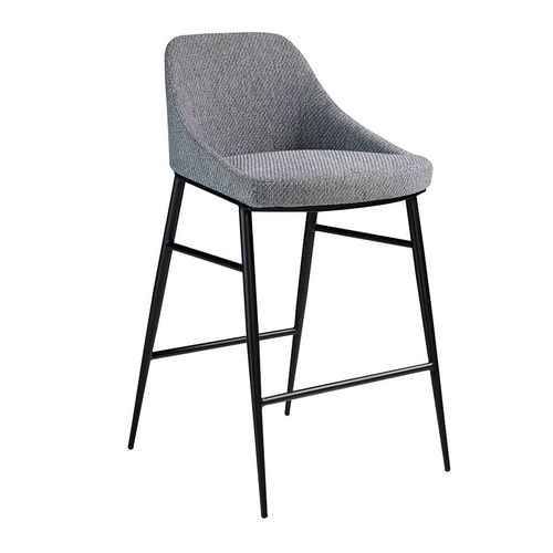 Tabouret En Tissu Avec Pieds En Acier Noir