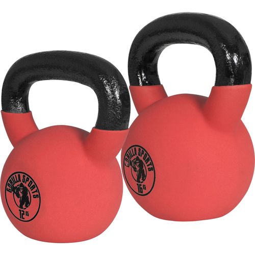 Gorilla Sports - Kettlebell Avec Revêtement Néoprène - De 2 Kg À 32 Kg - Poids : Lot De 2 (12kg Et 16kg)