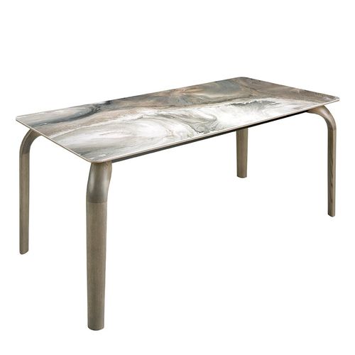 Table À Manger Rectangulaire Marbre Porcelaine Et Frêne Chêne