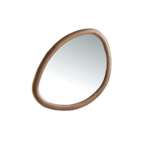 Miroir mural forme organique noyer