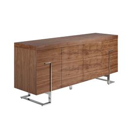 Buffet De Noyer Et Acier Chromé