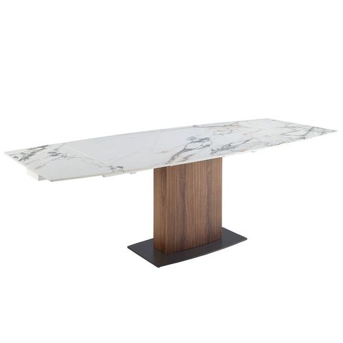 Table À Manger À Rallonge Baril Ovale Marbre Porcelaine