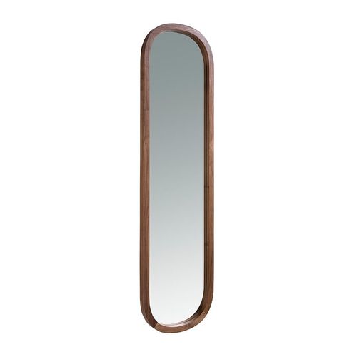 Miroir mural ovale noyer