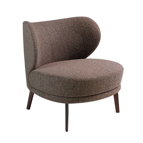 Fauteuil Rembourré En Tissu Brun