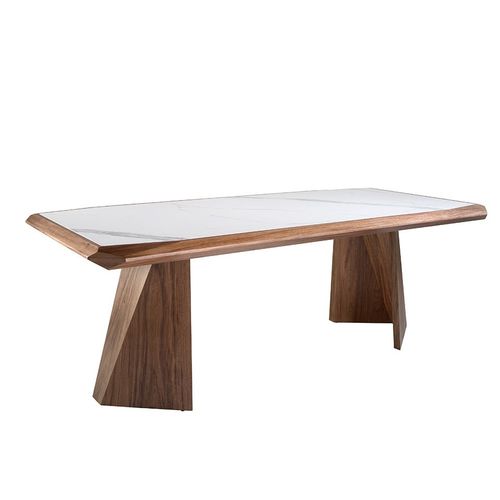 Table À Manger En Porcelaine Et Noyer
