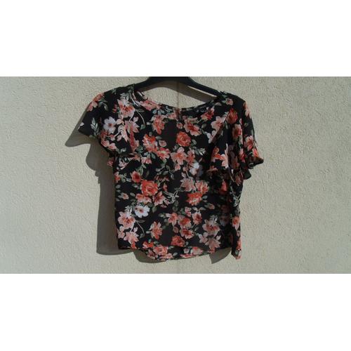 Blouse Forever 21 Noir Fleuri Tm