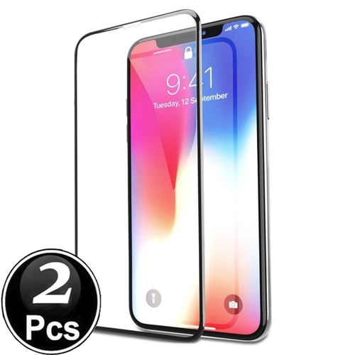 Apple Iphone X / 10 Vitre Protection D'ecran En Verre Trempé Incassable Protection Integrale Full 3d Tempered Glass Full Glue - [X2-Noir]
