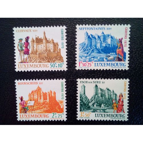 Timbre Luxembourg Yt 764 À 767 Châteaux 1970
