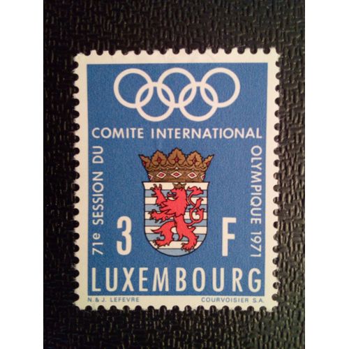 Timbre Luxembourg Yt 777 Comité International Olympique 1971