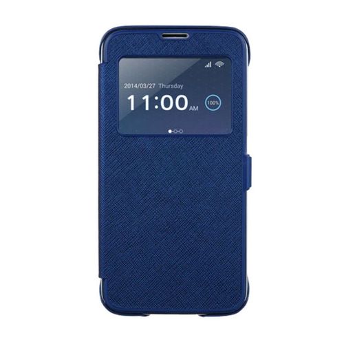 Etui Folio A Rabat Samsung Galaxy S5 Bleu A Fenetre Eco-Cuir (Pu)