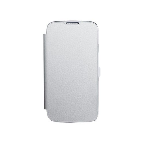 Etui Folio A Rabat Samsung Galaxy S5 Blanc Grainé Eco-Cuir (Pu)