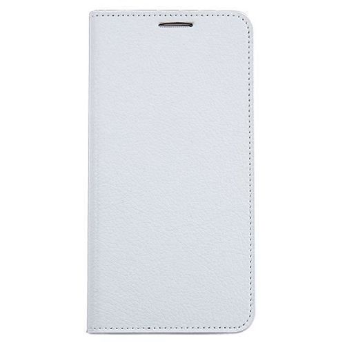 Etui Folio A Rabat Samsung Galaxy Alpha Blanc Grainé Eco-Cuir (Pu)