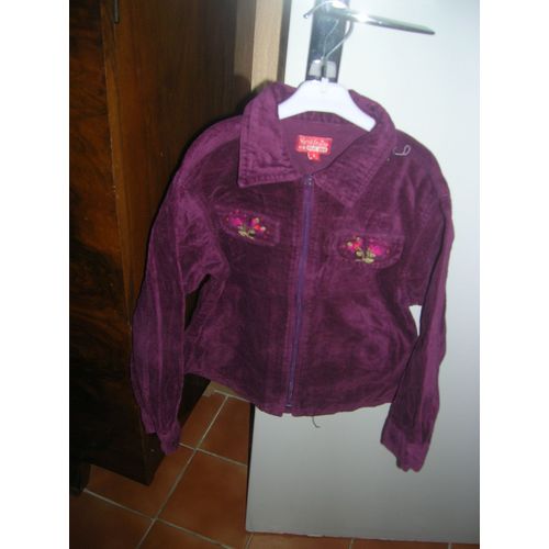 Veste Velour Vynil Fraise 6 Ans 100% Coton.