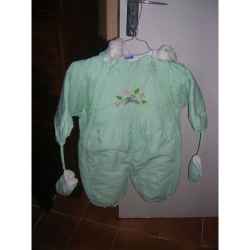 Combinaison 8/12 Mois À Capuche, Moufles 65% Polyester,35% Coton,Doublure Coton.