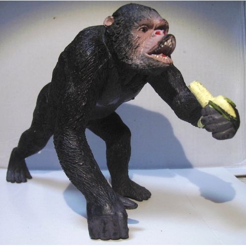 Figurine Gorille Longueur 21 Cm - Années 80 - Résine Caoutchoutée Semi Rigide