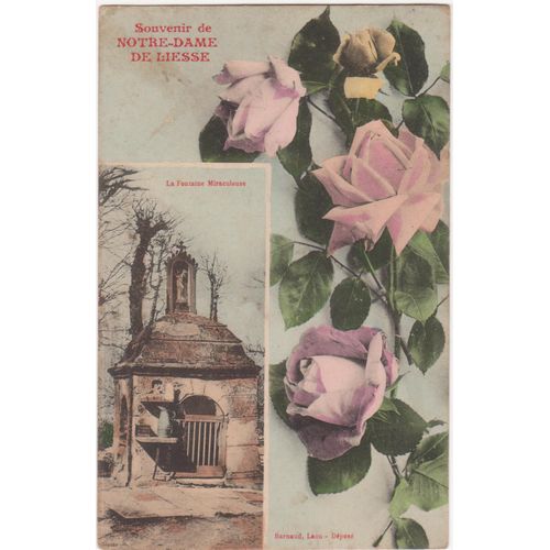 Cpa - Souvenir De Notre-Dame De Liesse (Aisne/02000/Laon) - " La Fontaine Miraculeuse " - (Timbrée, Oblitérée Et Circulée Le 11 Janvier 1909)