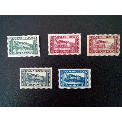 Timbre Maroc Yt 180 - 183 - 195 - 233 La Vallée De Draa 1942/1945