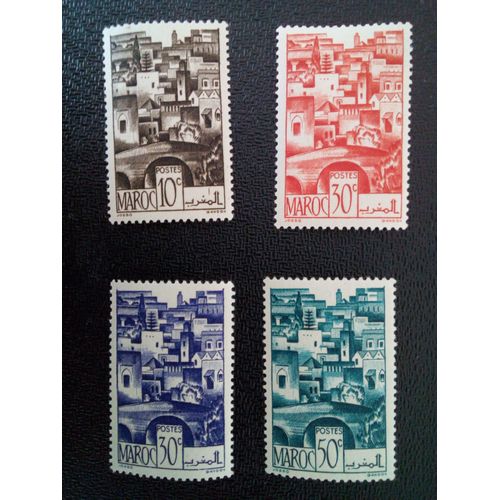 Timbre Maroc Yt 246 - 247 - 248 - 249 Pont De Bein El Mdoum 1947