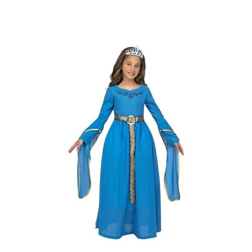 Déguisement De Princesse Médiéval Bleu Pour Fille (Taille 7-9a)