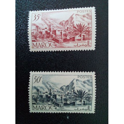 Timbre Maroc Yt 292 - 293 Vallée De Todra 1950