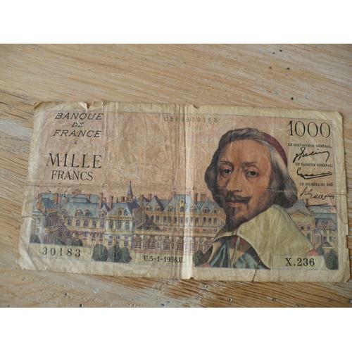 1000 Francs Richelieu 1956