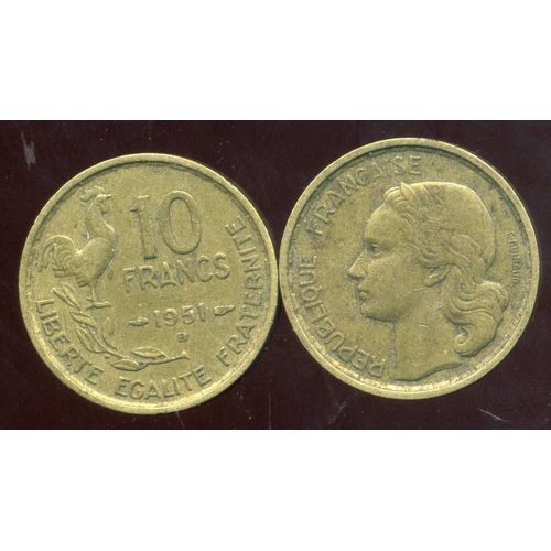 Pièce Monnaie 10 Frs Francs France 1951 B