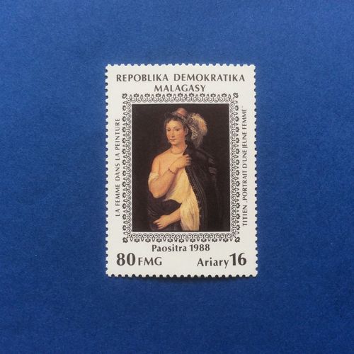 Madagascar - La Femme Dans La Peinture - Titien - Portrait D'une Jeune Femme (Y & T 902)