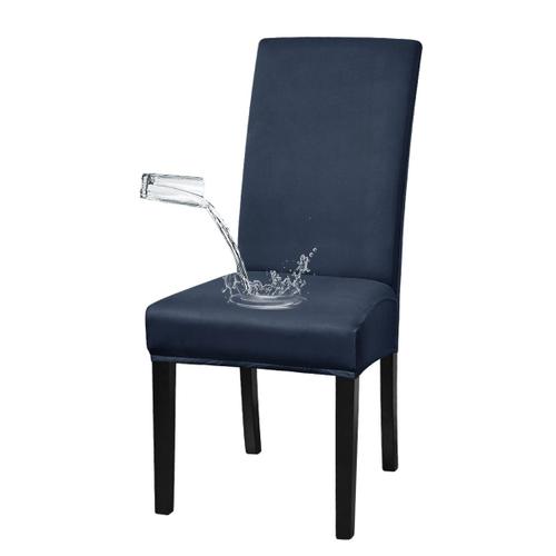 Housse de chaise imperméable bleue, housse de chaise élastique en soie de lait