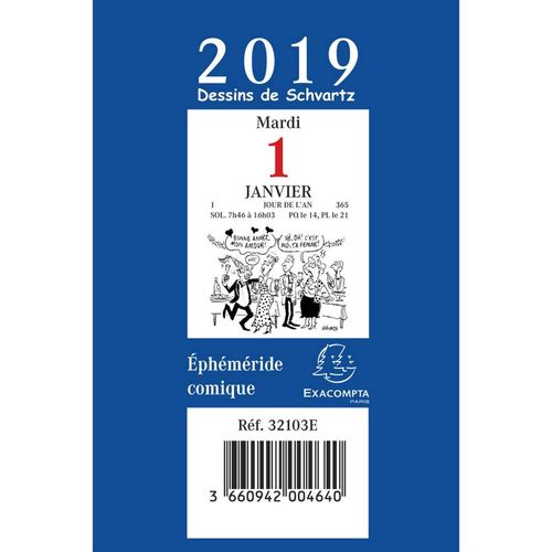 Exacompta Bloc Éphéméride Comiques "Dessins Humoristiques" 97x65 Mm
