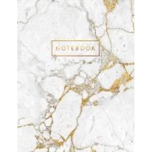 Notebook: Marble And Gold Cover With Gold Lettering Inlay 150 - 7mm Lined Pages ( College-Ruled ) A4 Size ( 8.5 X 11 )