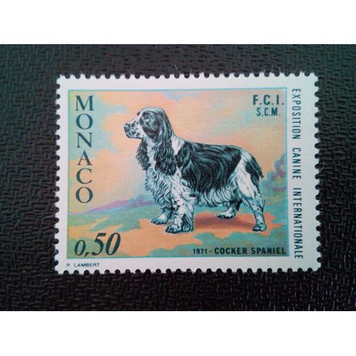Timbre Monaco Yt 862 Cocker Anglais (Canis Lupus Familiaris) 1971