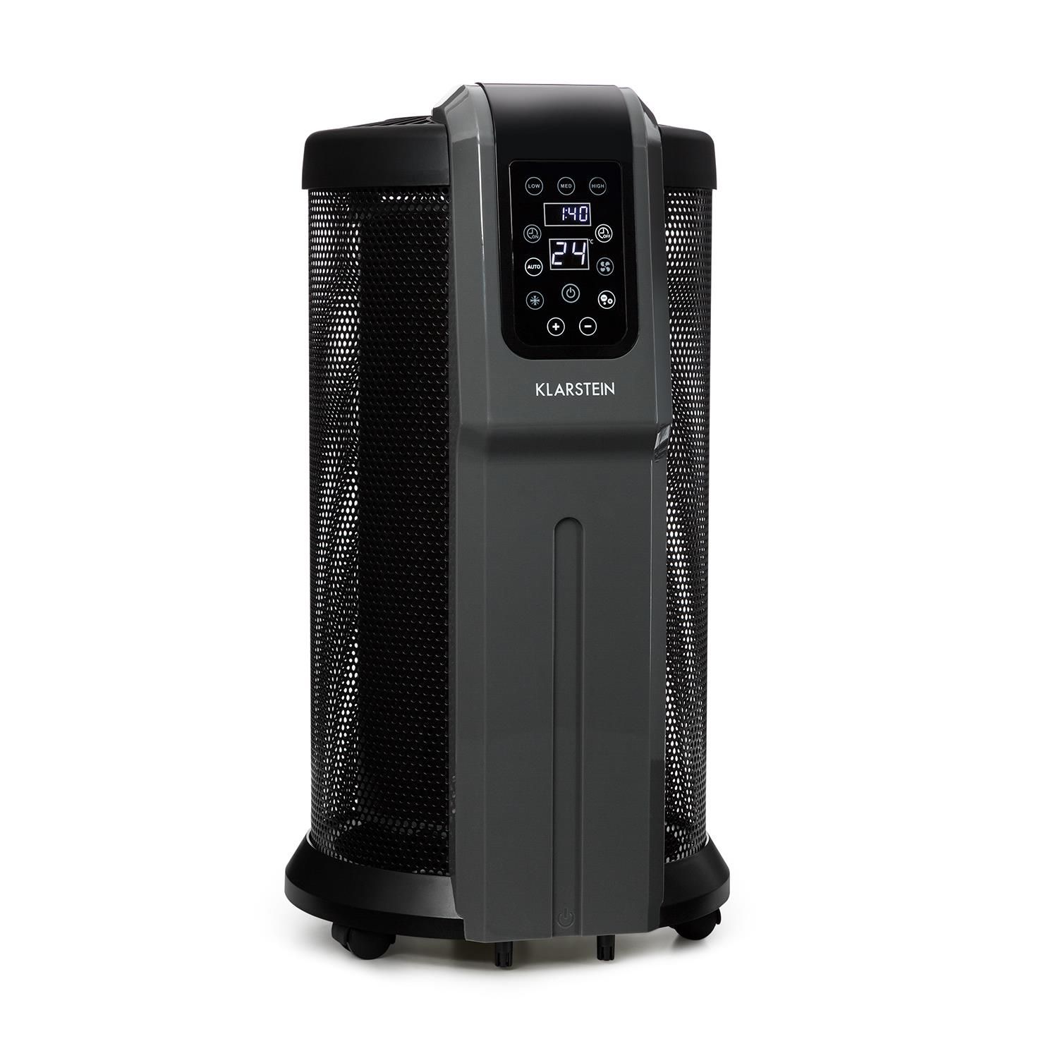 Klarstein Datscha Digital Radiateur électrique Rayonnant Mobile - Chauffage  2200w - Thermostat - Télécommande - Noir