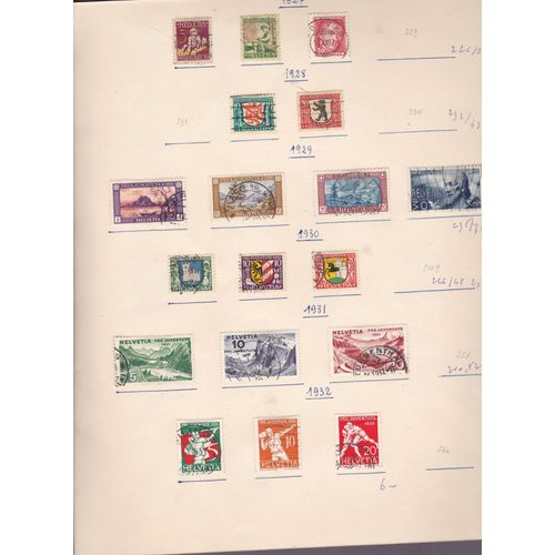 Lot De 87 Timbres Surtaxes Obliteres Differents De Suisse / Des Series Completes 1918/1949