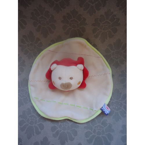 Lion Doudou Plat En Peluche Rond Petit 19 Cm Sucre D Orge
